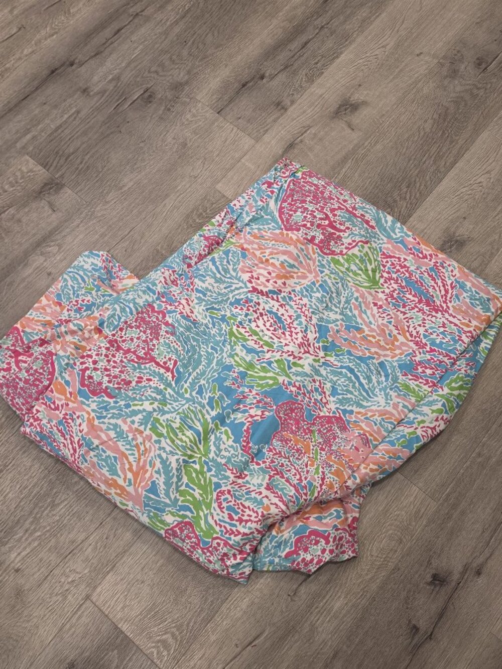 Lilly Pulitzer Garnet Hill Double/Queen Duvet Cover Coral Reef Print Cotton